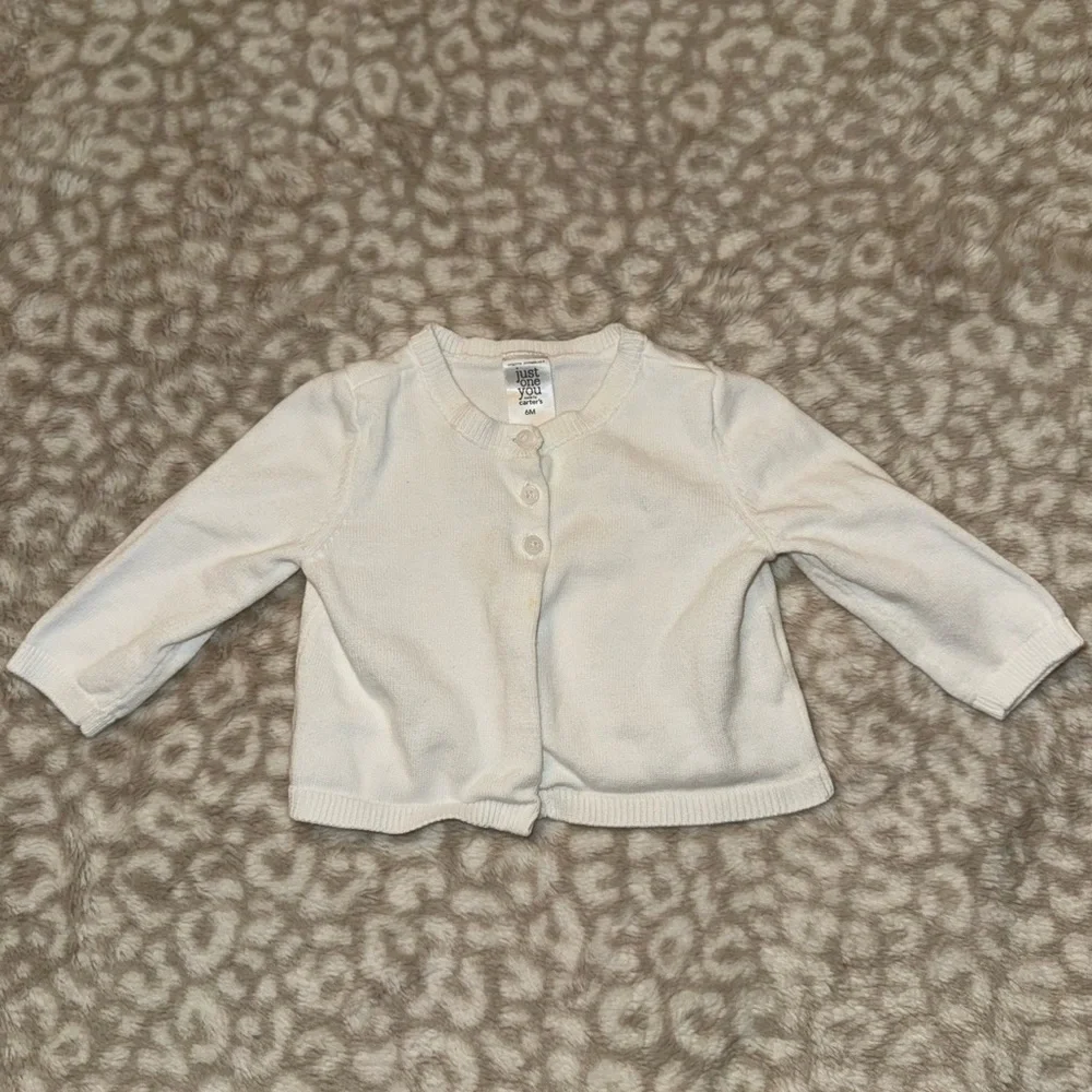 Carter's 6mo Pink and White Dress and Sweater Bundle